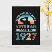 退役軍人生まれ1927 100番目の誕生日軍隊ギフト カード (黄色い花)