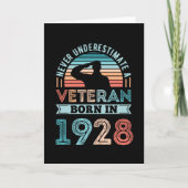 退役軍人生まれ1928 100番目の誕生日軍隊ギフト カード (正面)