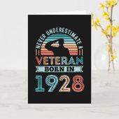 退役軍人生まれ1928 100番目の誕生日軍隊ギフト カード (黄色い花)