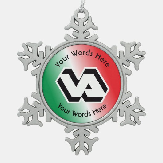 退役軍人省VAロゴ スノーフレークピューターオーナメント (正面)