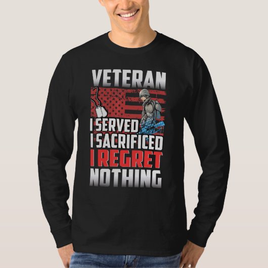 退役軍人私は何も後悔しない Tシャツ (正面)