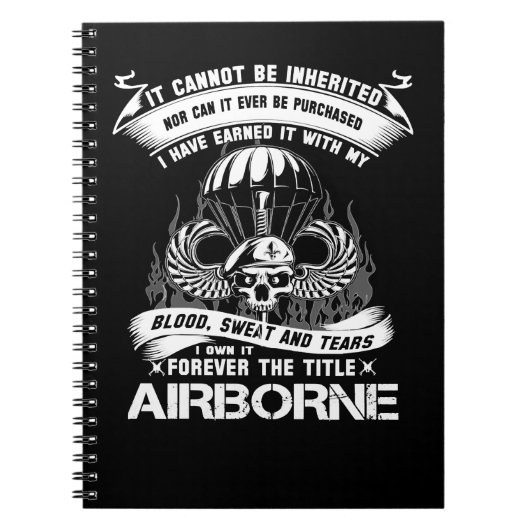 退役軍人空挺歩兵隊ママ空飛び翼 ノートブック (正面)