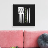 退役軍人米国国旗Happy退役軍人デイサポート キャンバスプリント (インサイチュ (リビング))