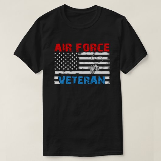 退役軍人米国空軍Tシャツ、米国国旗の退役軍人 Tシャツ (デザイン正面)
