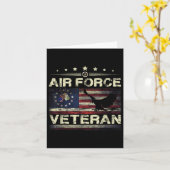 退役軍人米空軍 – アメリカンベッシーロス国旗 カード (黄色い花)