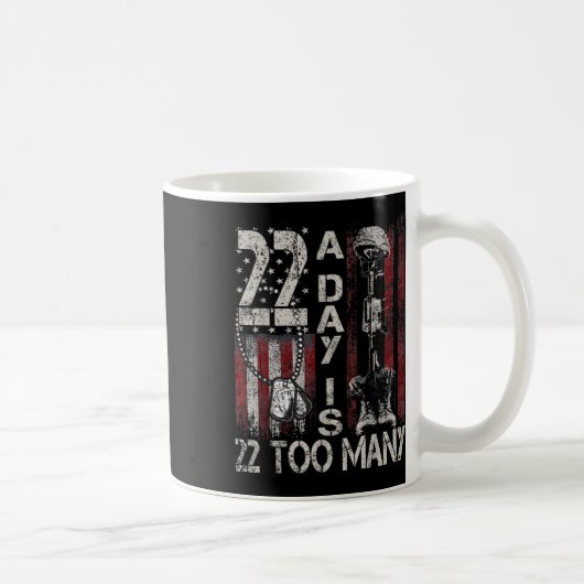退役軍人自殺認識度リボン22日は22対 コーヒーマグカップ (右)