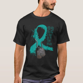 退役軍人自殺認識度リボン22日は22対 Tシャツ