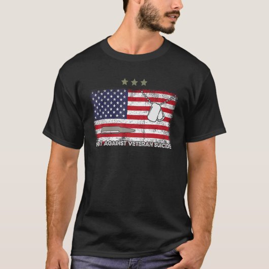 退役軍人自殺認識度Ptsdベーターとの戦い Tシャツ (正面)