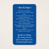 退役軍人葬儀祈りの言葉カード写真アメリカ国旗 (裏面)