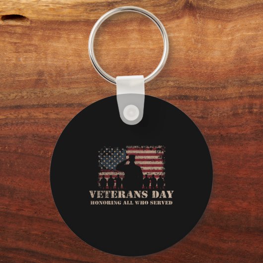 退役軍人記念日 すべての奉仕者に敬意を表す 愛国者 フラ キーホルダー (正面)
