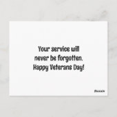 退役軍人記念日 勇気を称える ポストカード (裏面)