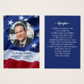 退役軍人記念祈りの言葉カード写真愛国旗 (正面&裏面)