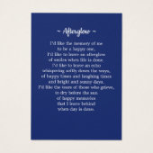 退役軍人記念祈りの言葉カード写真愛国旗 (裏面)