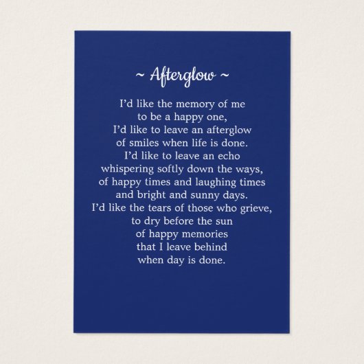 退役軍人記念祈りの言葉カード写真愛国旗 (裏面)