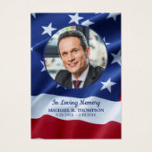 退役軍人記念祈りの言葉カード写真愛国旗 (正面)