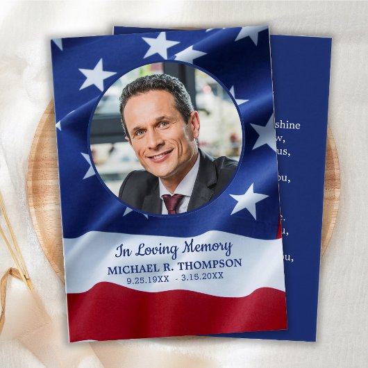 退役軍人記念祈りの言葉カード写真愛国旗