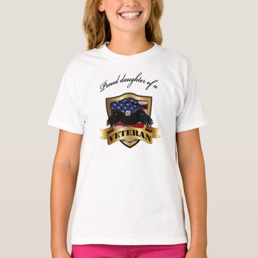 退役軍人誇りを持ったの娘 Tシャツ (正面)