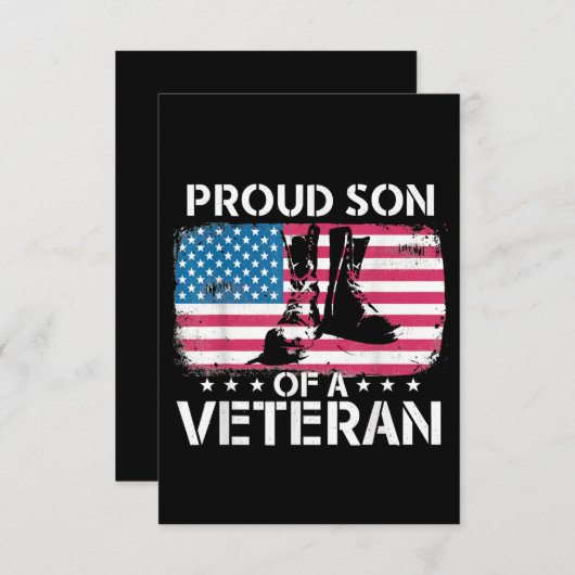 退役軍人誇りを持った-退役軍人Tシャツの息子 出欠カード (正面/裏面)