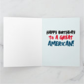 退役軍人誕生日米国国旗の愛国的誕生日カード カード (内部)