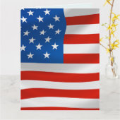 退役軍人誕生日米国国旗の愛国的誕生日カード カード (黄色い花)