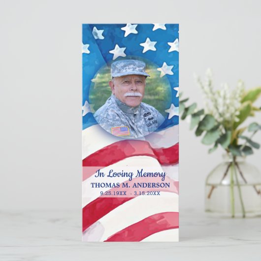 退役軍人追悼祈りの言葉しおりカード メニュー (スタンド正面)