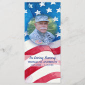 退役軍人追悼祈りの言葉しおりカード メニュー (正面)