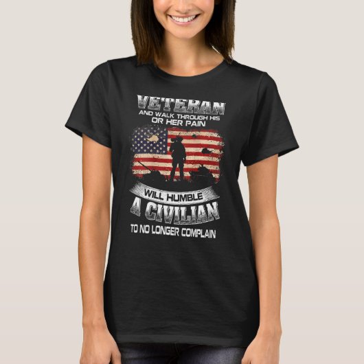 退役軍人退役軍人日の横に立つ Tシャツ (正面)