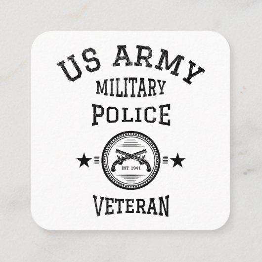 退役軍人退職した警察官 スクエア名刺 (裏面)