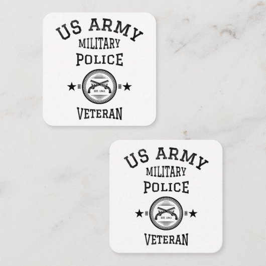 退役軍人退職した警察官 スクエア名刺 (正面/裏面)