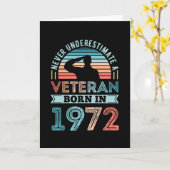 退役軍人1972 50生まれ番目の誕生日軍隊ギフト カード (黄色い花)