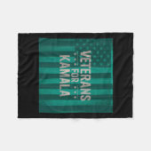 退役軍人2024年カマラ大統領の投票 フリースブランケット (正面(横))