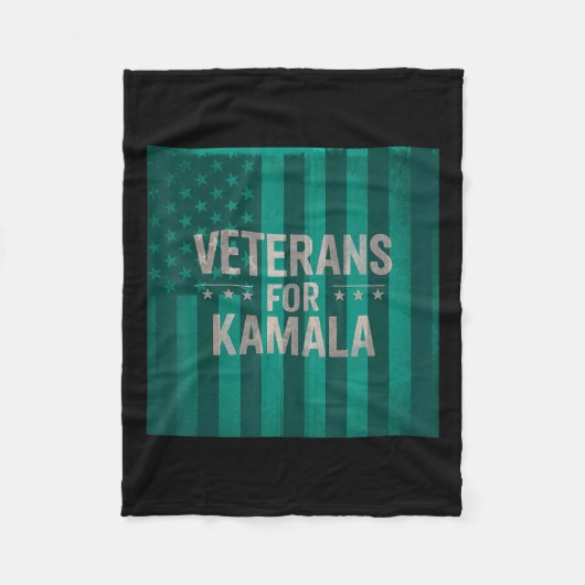 退役軍人2024年カマラ大統領の投票 フリースブランケット (正面)