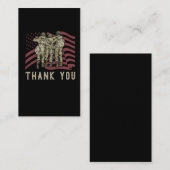 退役軍人・アメリカ誇りを持った国旗の兵士ありがとう 名刺 (正面/裏面)