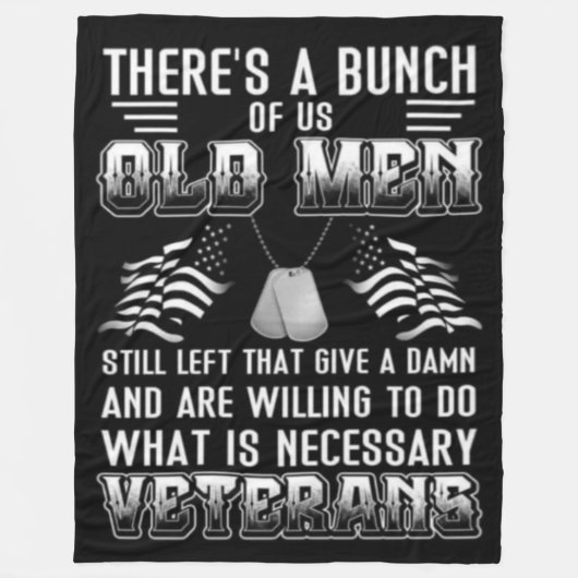 退役軍人 フリースブランケット (正面)