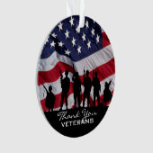 退役軍人-兵士のシルエットありがとう オーナメント (正面)