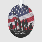 退役軍人-兵士のシルエットありがとう オーナメント (正面)
