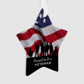 退役軍人-兵士のシルエット--があること誇りを持った オーナメント (正面)