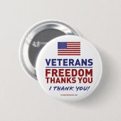 退役軍人、自由感謝していあなた。 缶バッジ (正面&裏面)