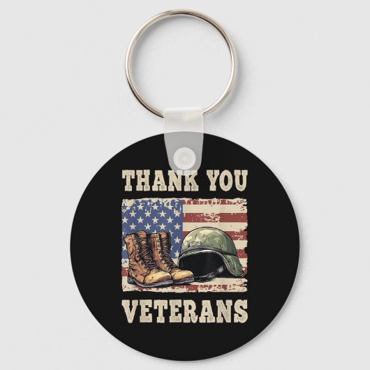 退役軍人&amp;メモリアルデー愛国心 キーホルダー (正面)