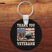退役軍人&amp;メモリアルデー愛国心 キーホルダー (正面)