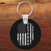 退役軍人Dの退役軍人誇りを持ったを持つ米国国旗 キーホルダー (正面)