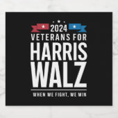 退役軍人for Harris Walz 2024 大統領の ビールラベル (シングルラベル)