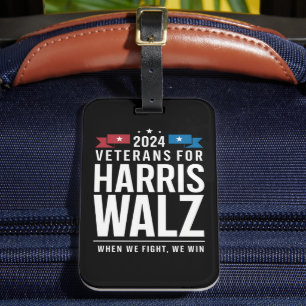 退役軍人for Harris Walz 2024 大統領の ラゲッジタグ