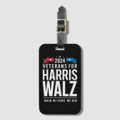 退役軍人for Harris Walz 2024 大統領の ラゲッジタグ (正面縦)