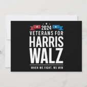 退役軍人for Harris Walz 2024 大統領の 招待状 (正面)
