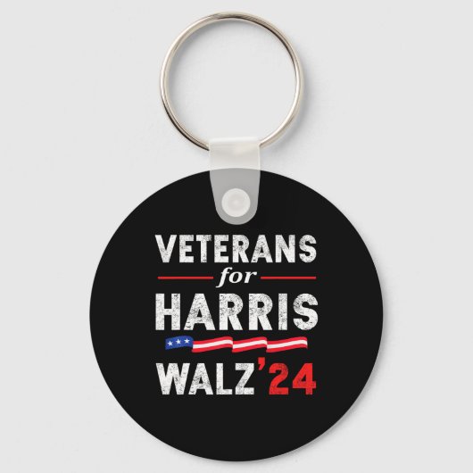退役軍人Harris Waltz 2024選挙投票青 キーホルダー (正面)