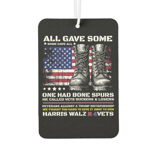 退役軍人Harris Walz 2024 カーエアーフレッシュナー (裏面)