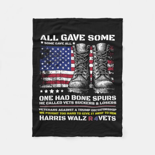 退役軍人Harris Wheimer 2024軍隊Vets Aga フリースブランケット (正面)