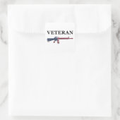 退役軍人M16ステッカー スクエアシール (バッグ)