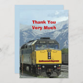 退職ありがとう、黄色い鉄道 サンキューカード (正面/裏面)